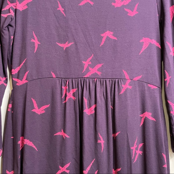 SOLD Boden Stretch Purple Bird essential tunic Dress 8 - Picture 2 of 6